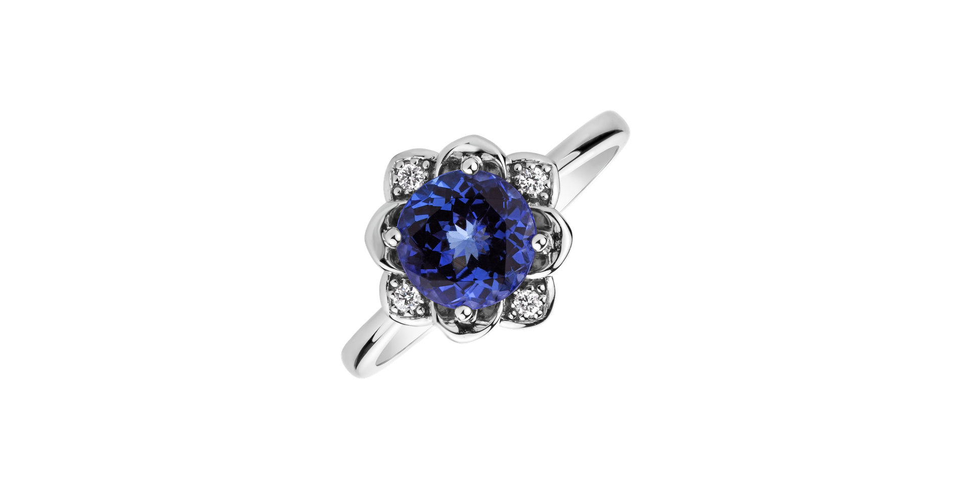 Prsten s tanzanitem a diamanty Galaxy Flower