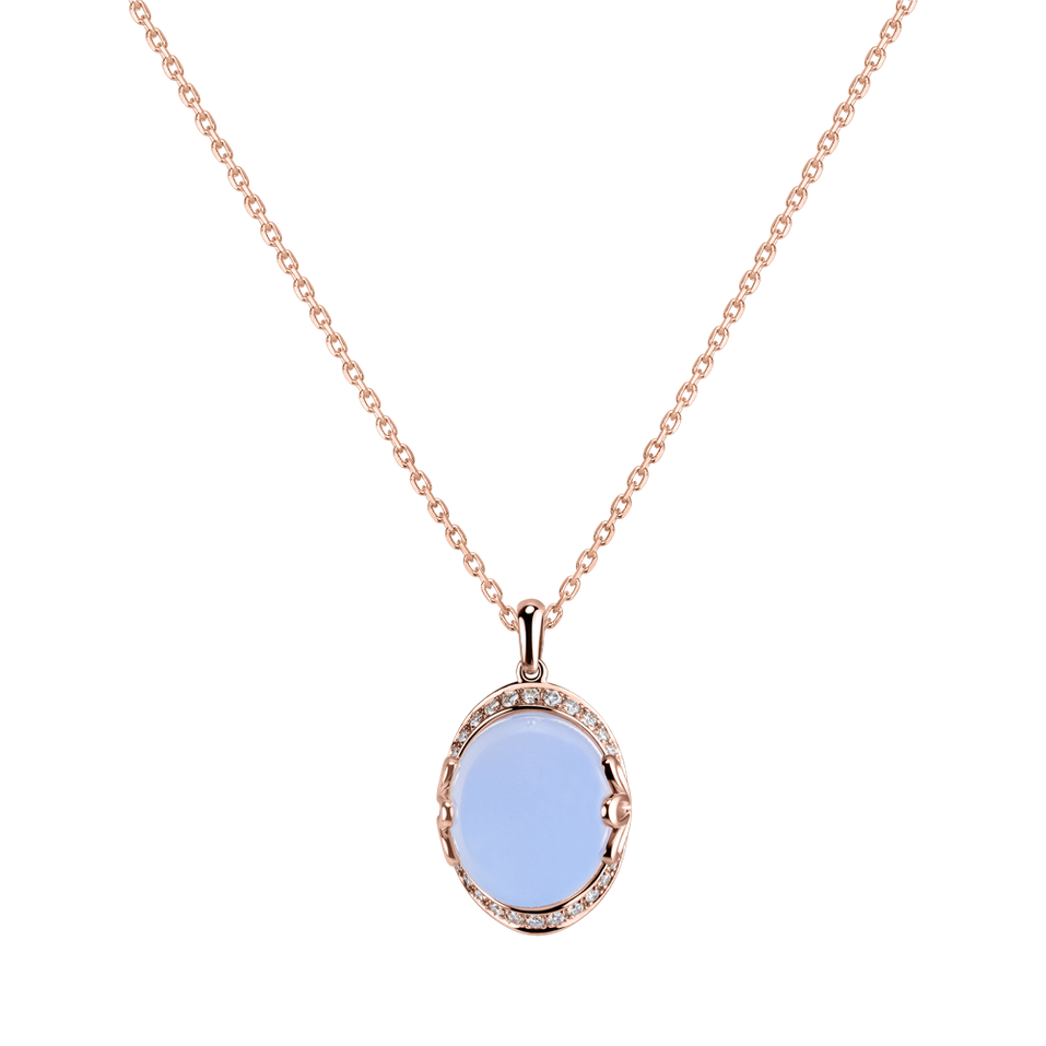 Přívěs s chalcedonem a diamanty Mystique
