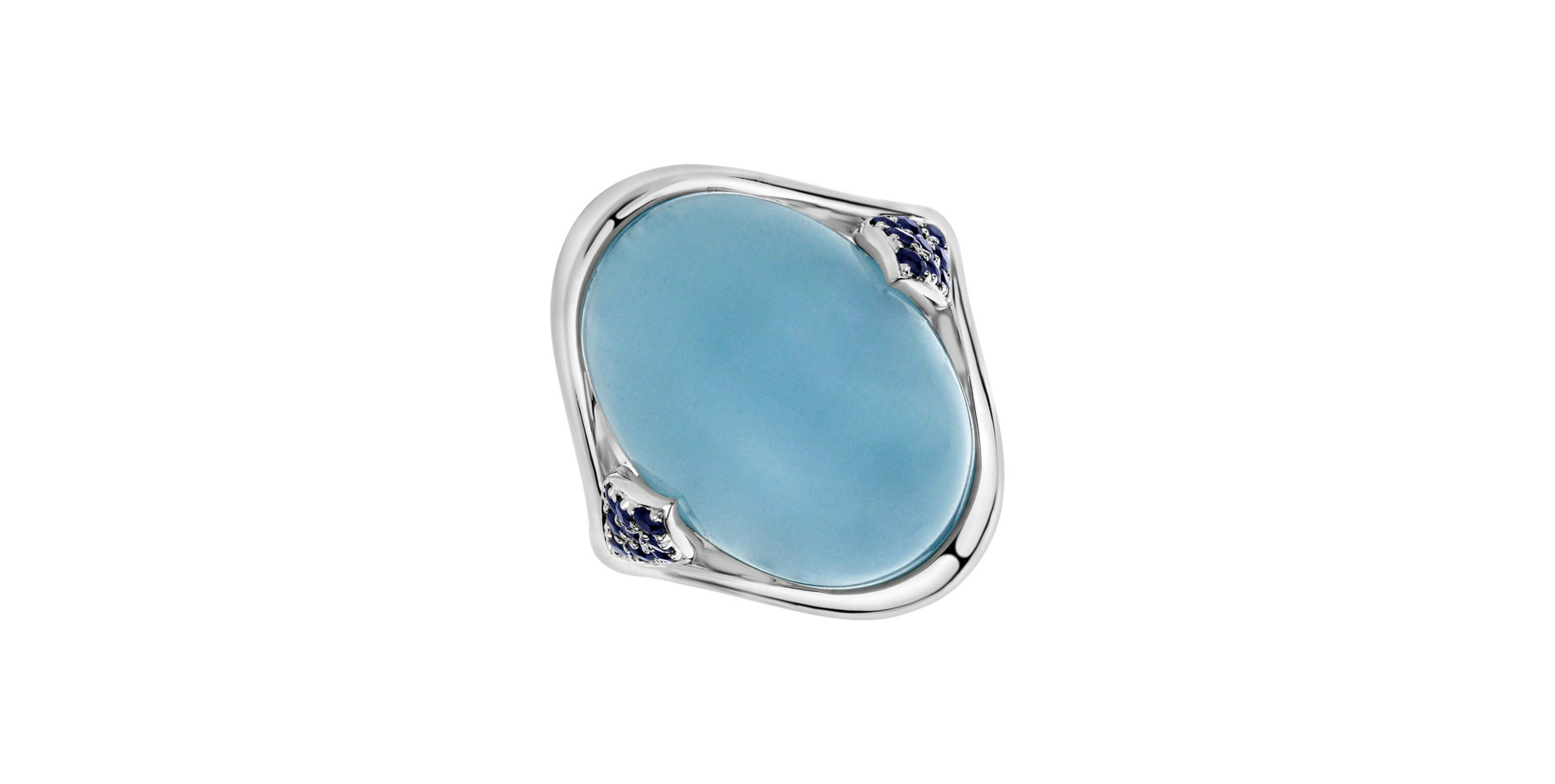 Prsten s akvamarínem a safíry Akvamarine Beauty