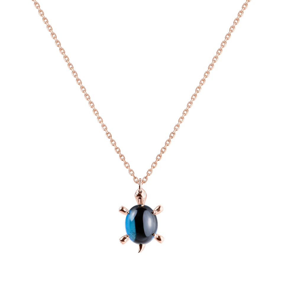 Náhrdelník s topazem a diamanty Marvelous Turtle