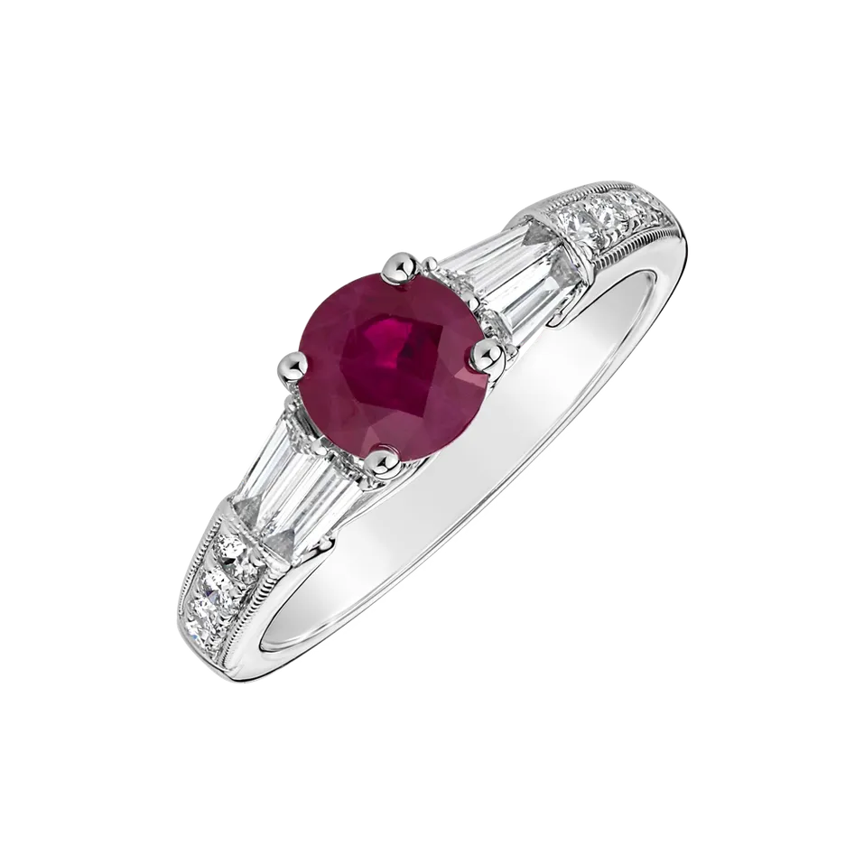 Prsten s rubínem a diamanty Ruby Sparkle