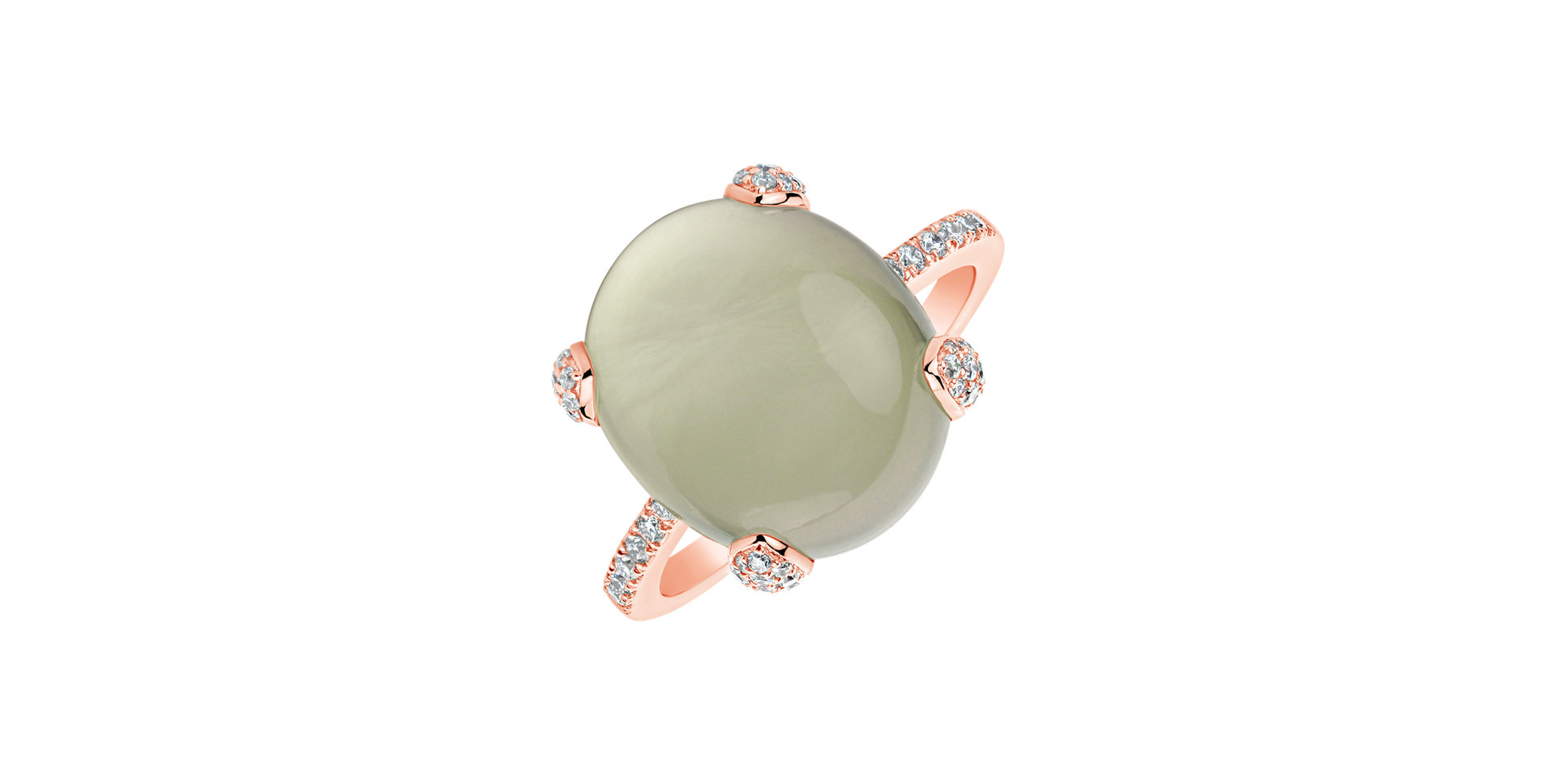 Prsten s prehnitem a diamanty Niche