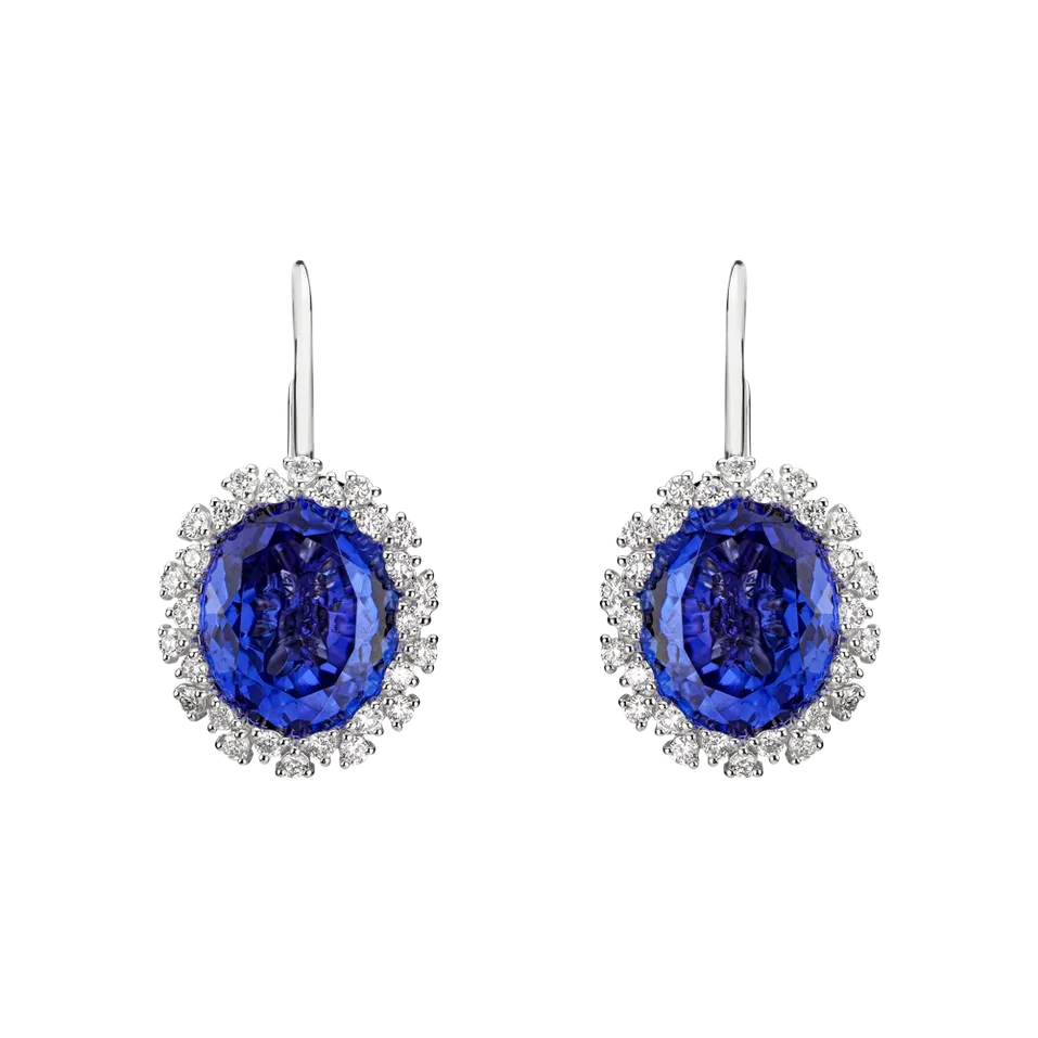 Náušnice s tanzanitem a diamanty Tanzania Dream