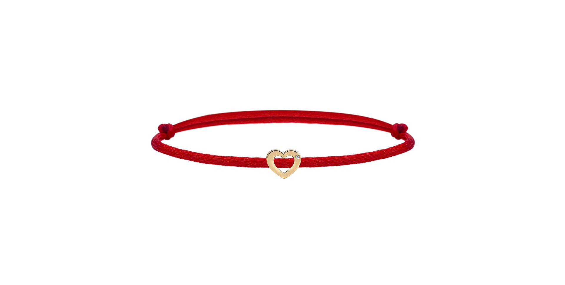 Diamantový náramek se šňůrkou Bold Heart