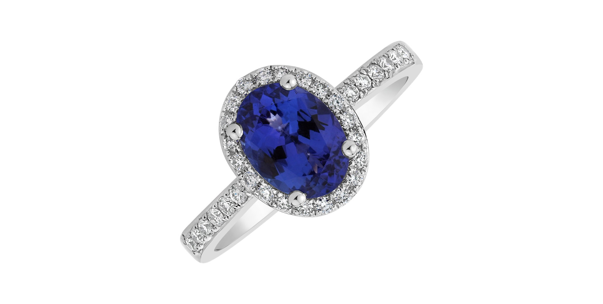 Prsten s diamanty a tanzanitem Princess