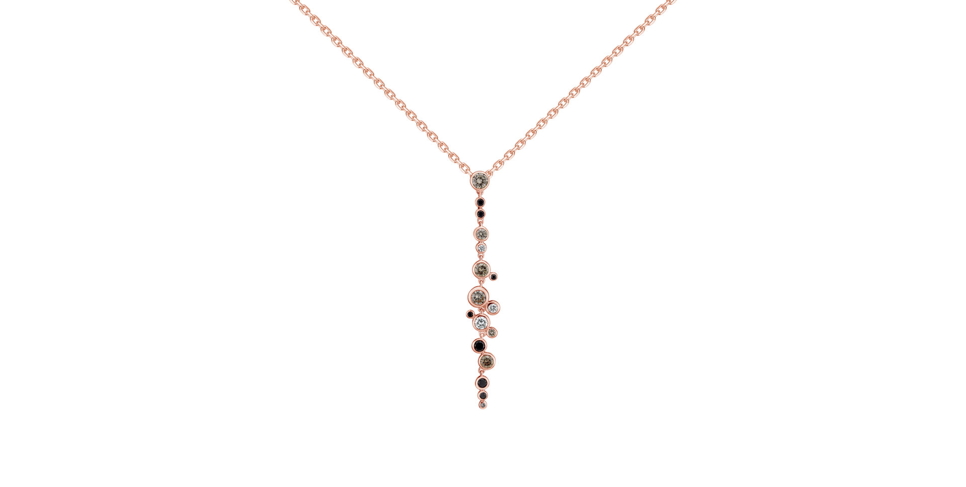 Přívěs s bílými, hnědými a černými diamanty Heaven Waterfall