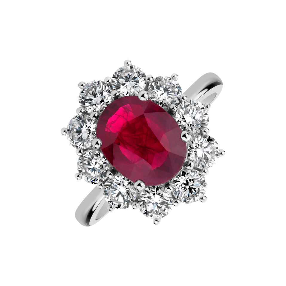 Prsten s rubínem a diamanty Princess Joy