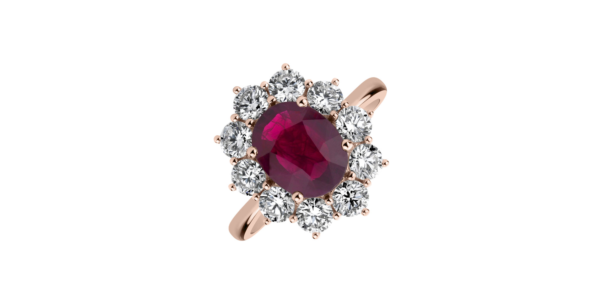Prsten s rubínem a diamanty Princess Joy