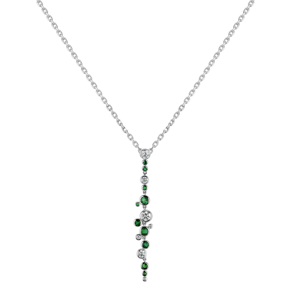 Přívěs s diamanty a smaragdy Heaven Waterfall