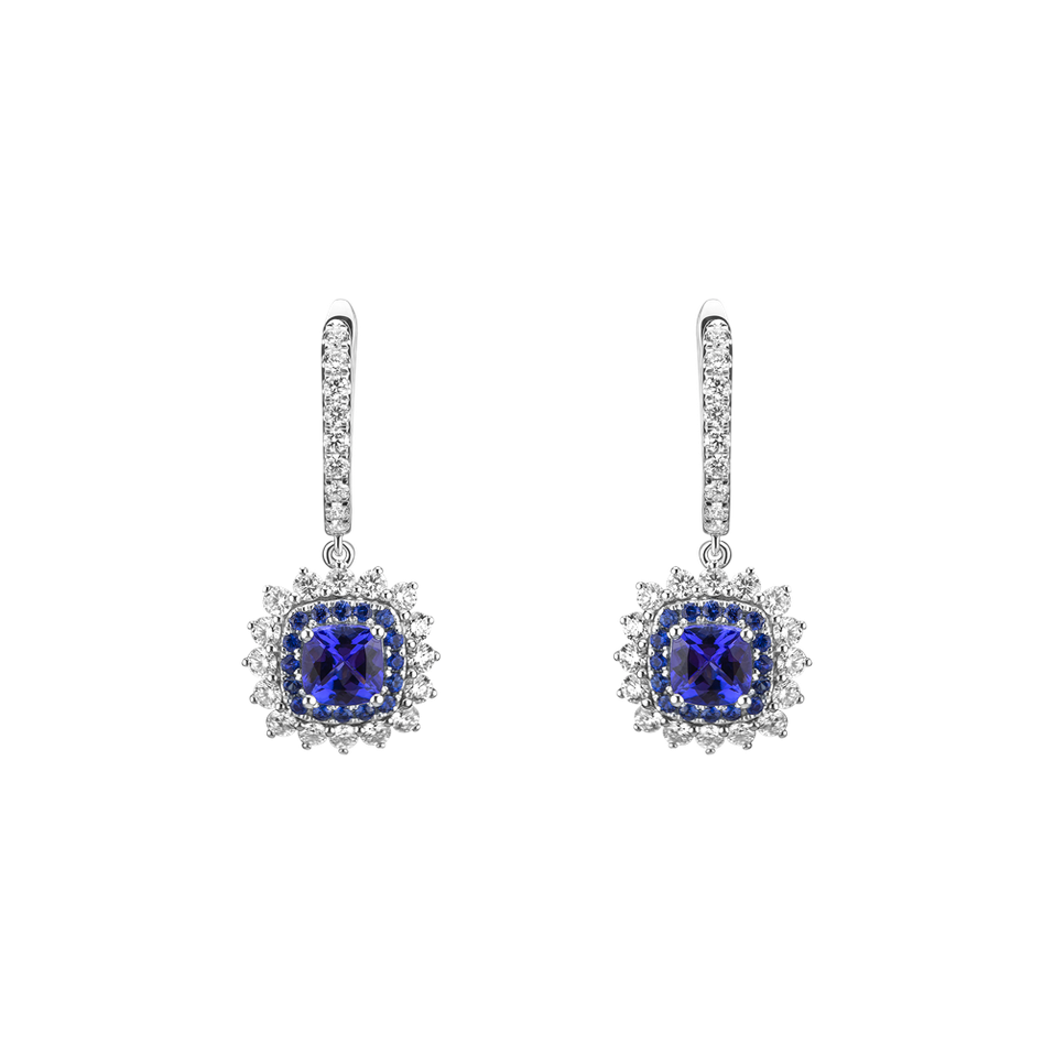 Náušnice s tanzanity a diamanty Radiant Shine