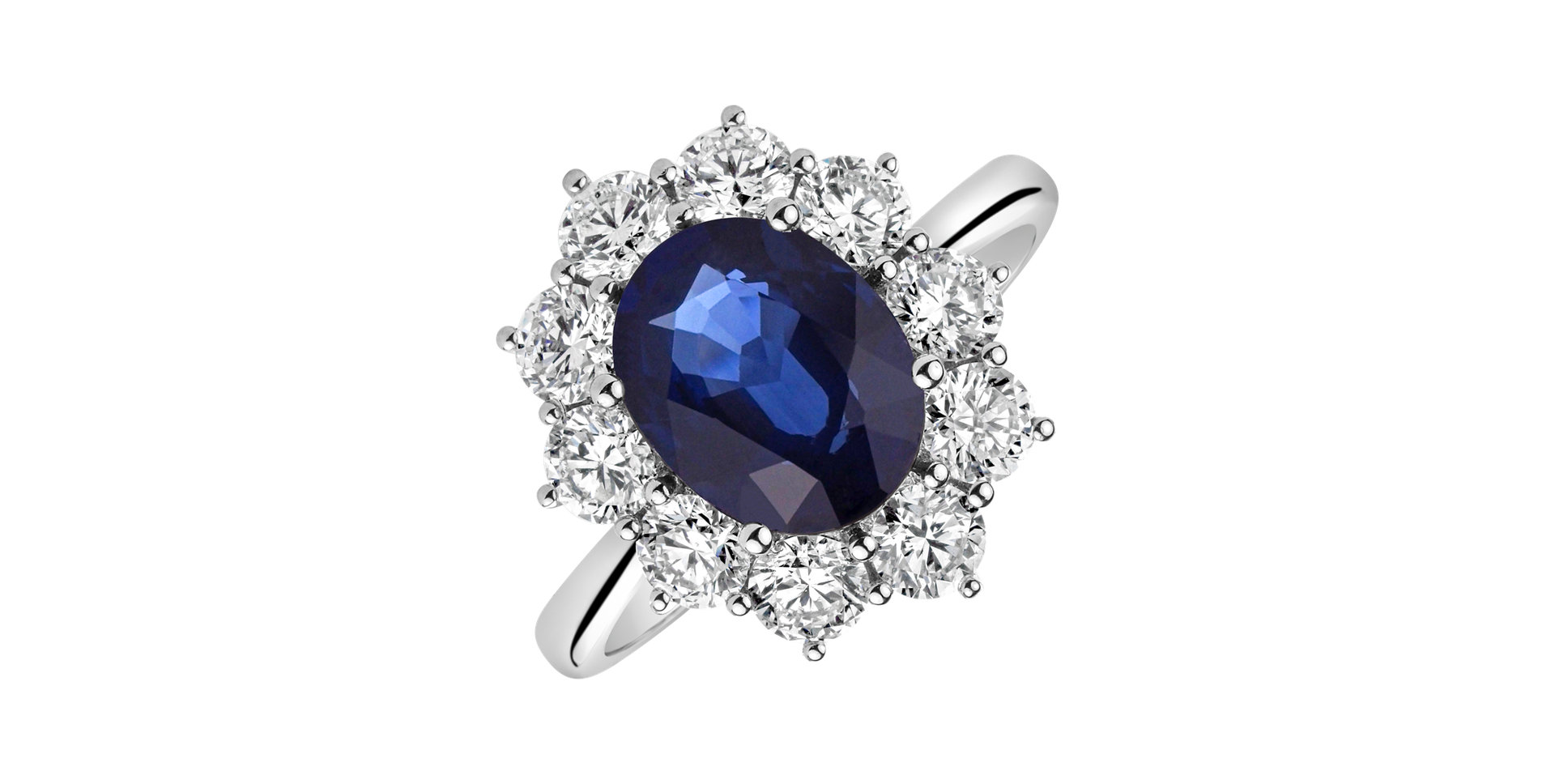 Prsten s diamanty a safírem Princess
