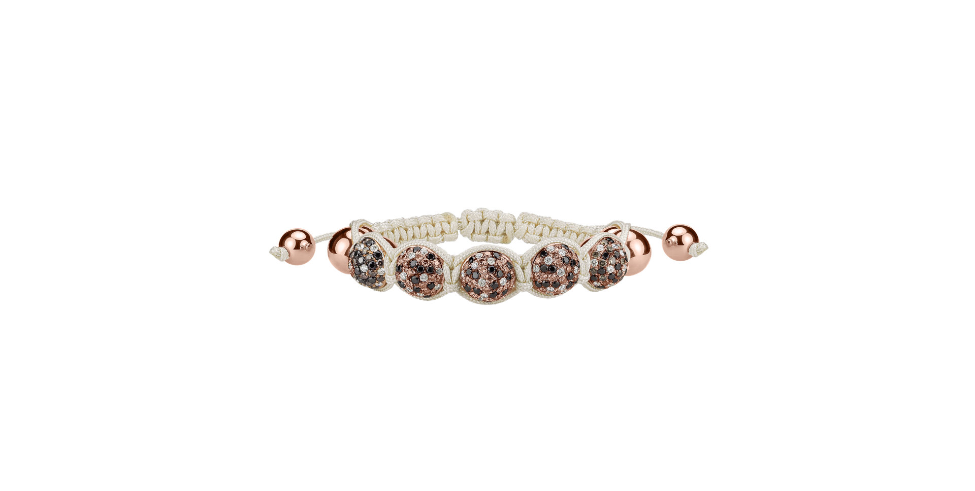 Náramek s diamanty Beige Shamballa