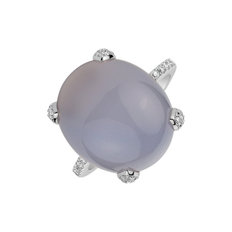 Prsten s chalcedonem a diamanty Niche