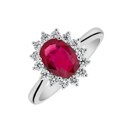 Prsten s rubínem a diamanty Princess Sparkle