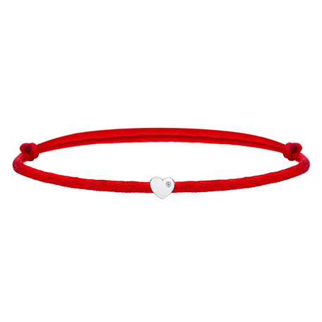 Diamantový náramek se šňůrkou Red Heart