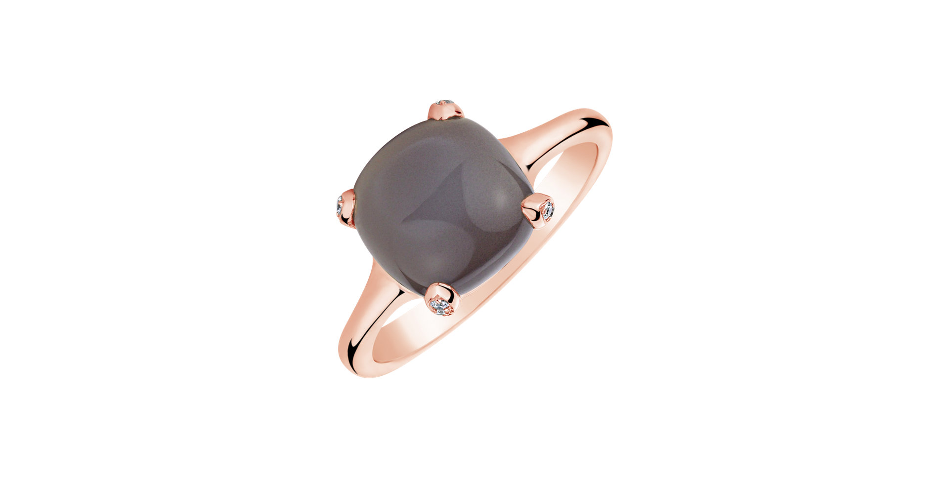 Prsten s měsíčním kamenem a diamanty Aubrey