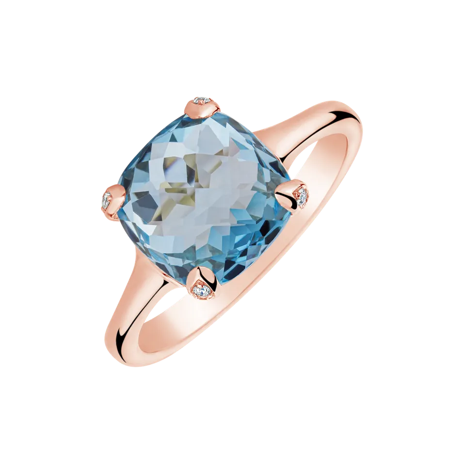 Prsten s topazem a diamanty Aubrey