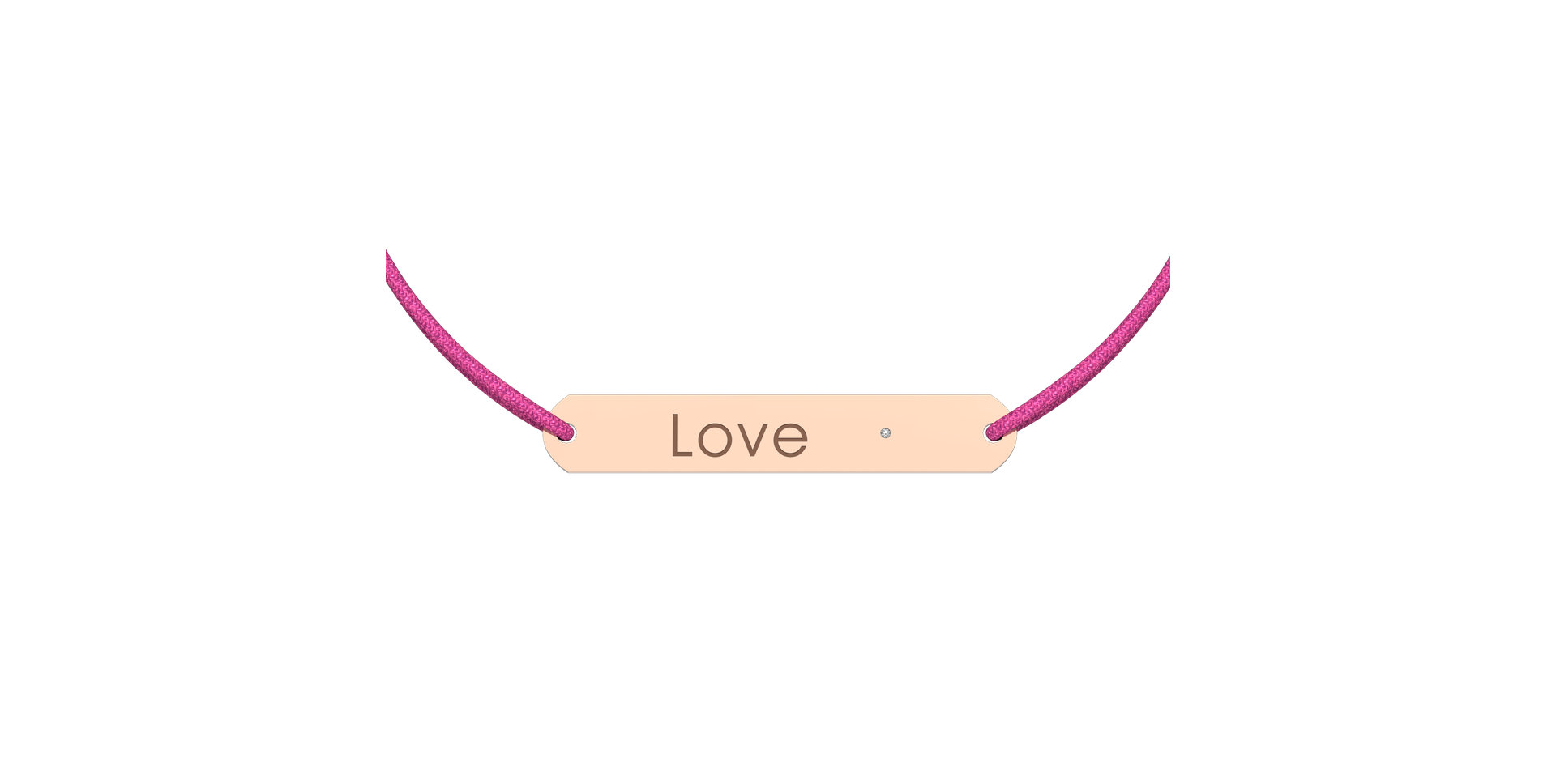 Diamantový náramek se šňůrkou Love