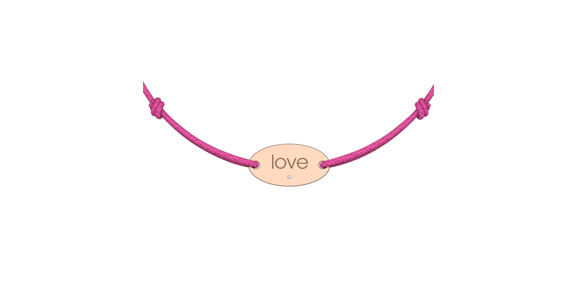 Diamantový náramek se šňůrkou Love