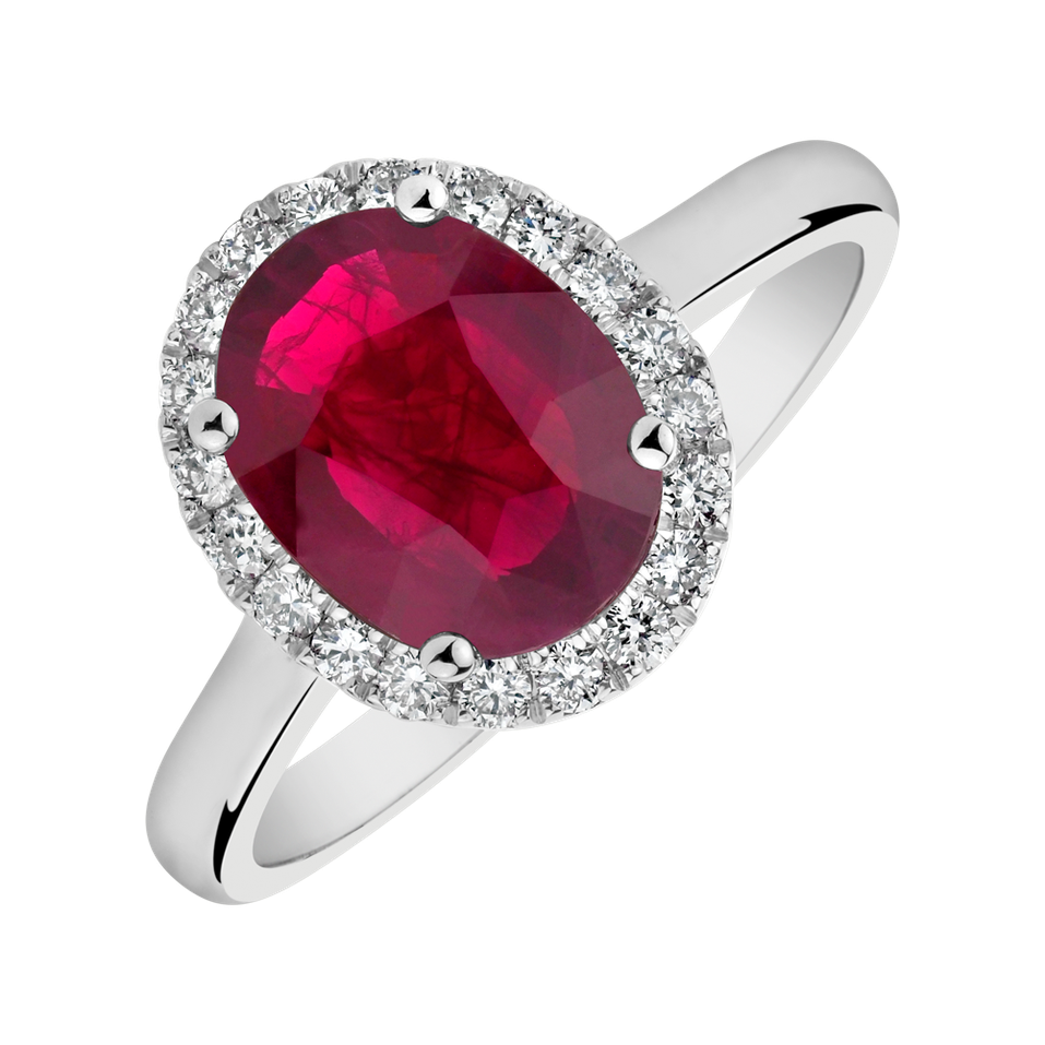 Prsten s rubínem a diamanty Princess