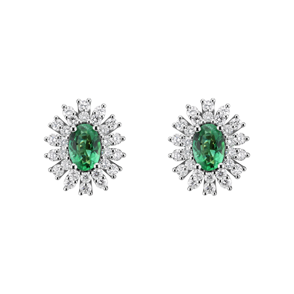 Náušnice se smaragdem a diamanty Fairytale Goddess