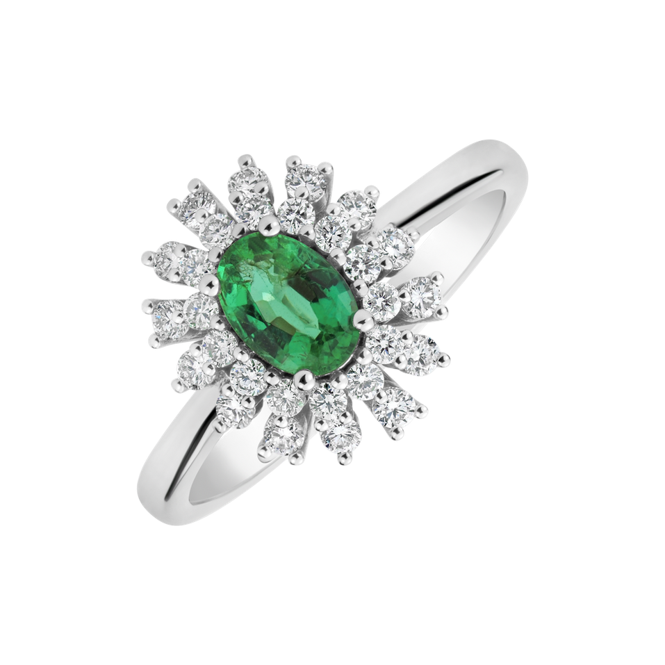 Prsten se smaragdem a diamanty Fairytale Goddess