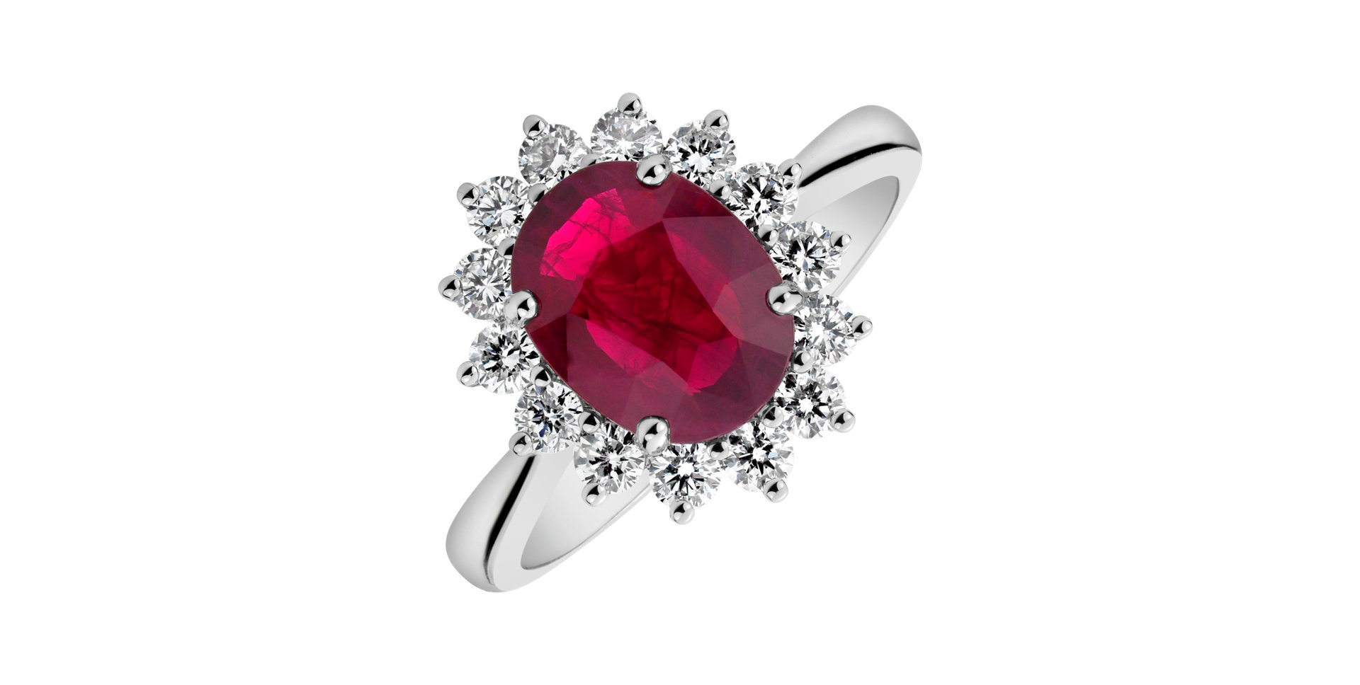 Prsten s rubínem a diamanty Princess