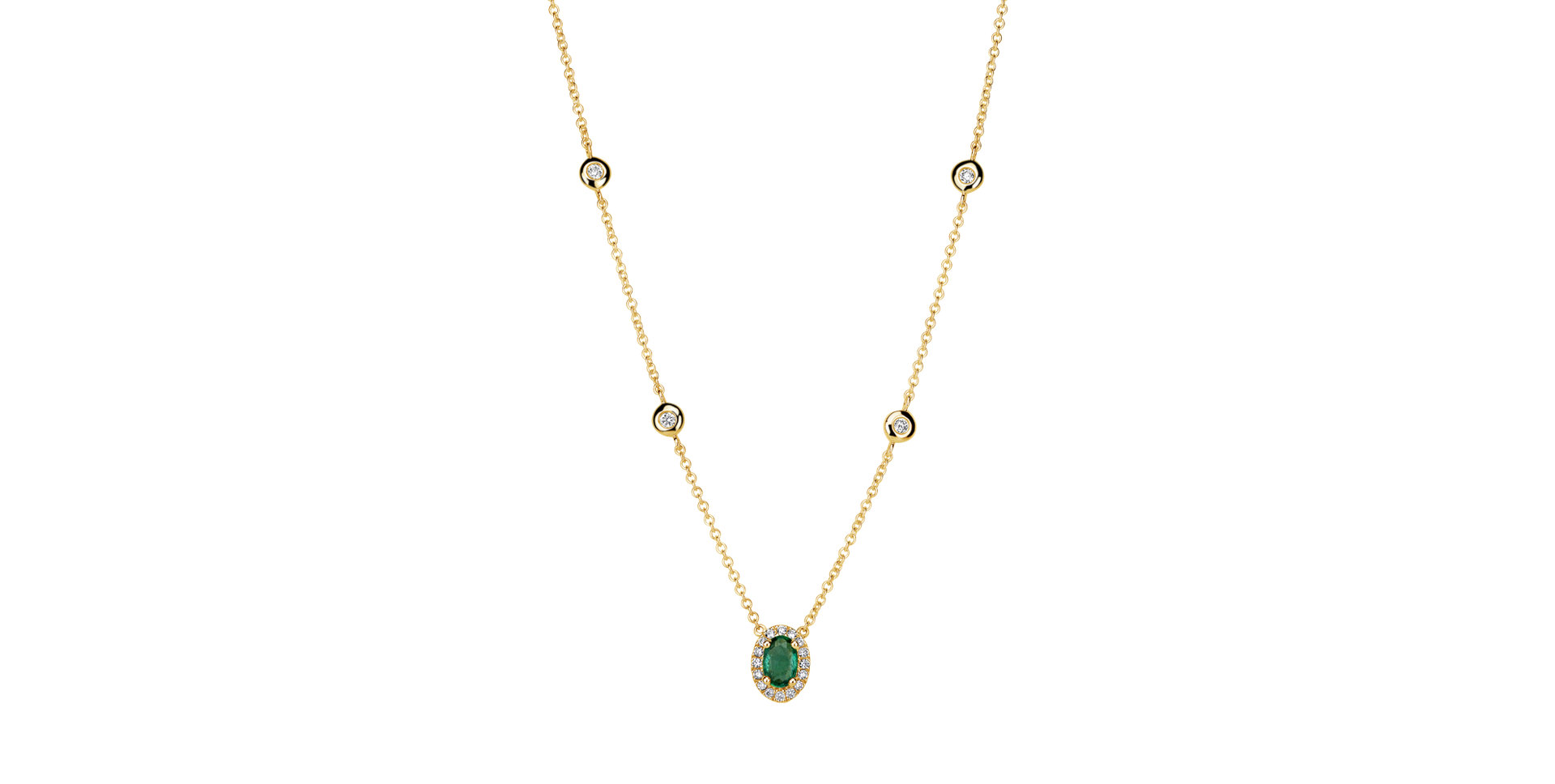 Náhrdelník se smaragdem a diamanty Ocean Aura