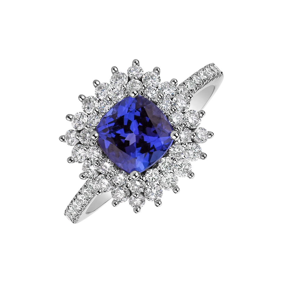 Prsten s tanzanitem a diamanty Elegant Passion