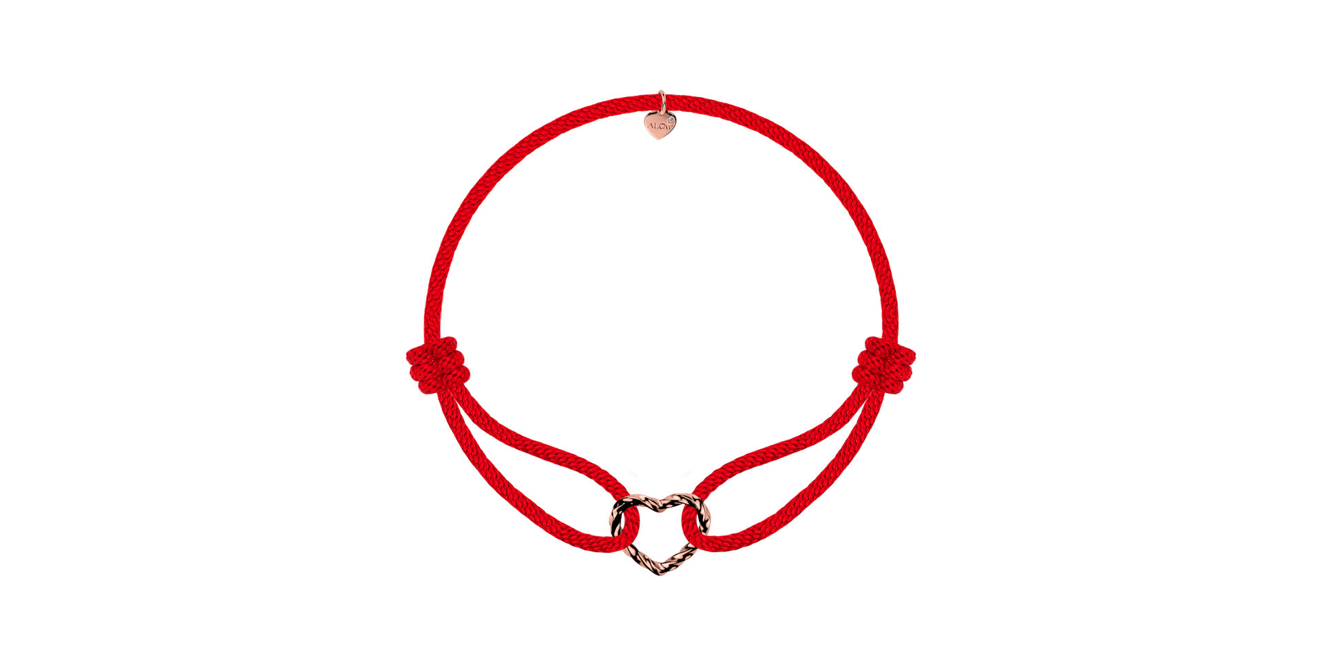 Diamantový náramek se šňůrkou Love