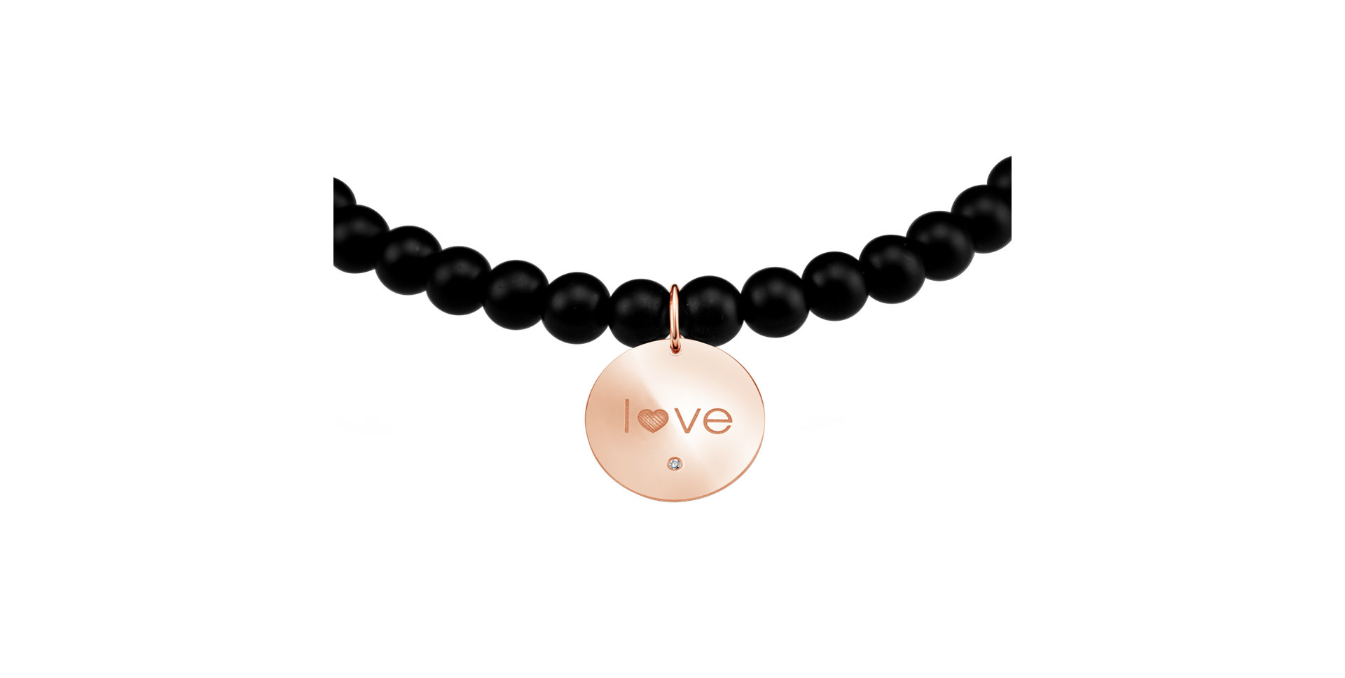 Náramek s diamantem a acháty Dark Love