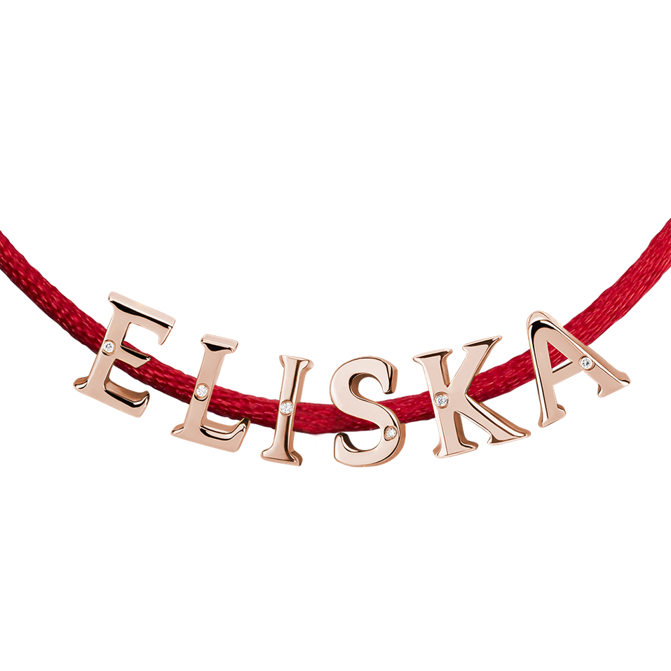 Diamantový náramek se šňůrkou Curly Name