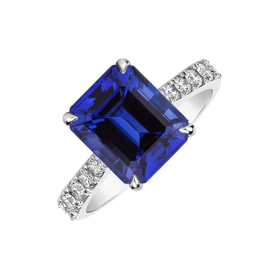Prsten s tanzanitem a diamanty Blue Treasure