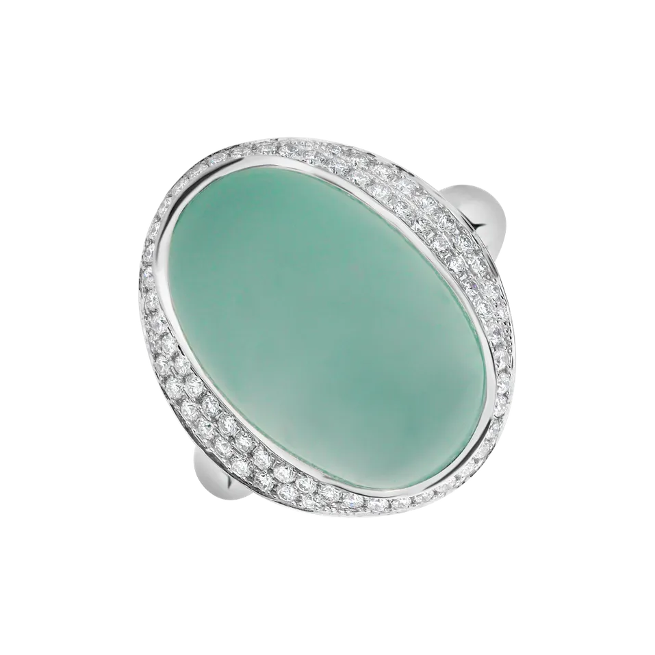 Prsten s chalcedonem a diamanty Blossom Gem