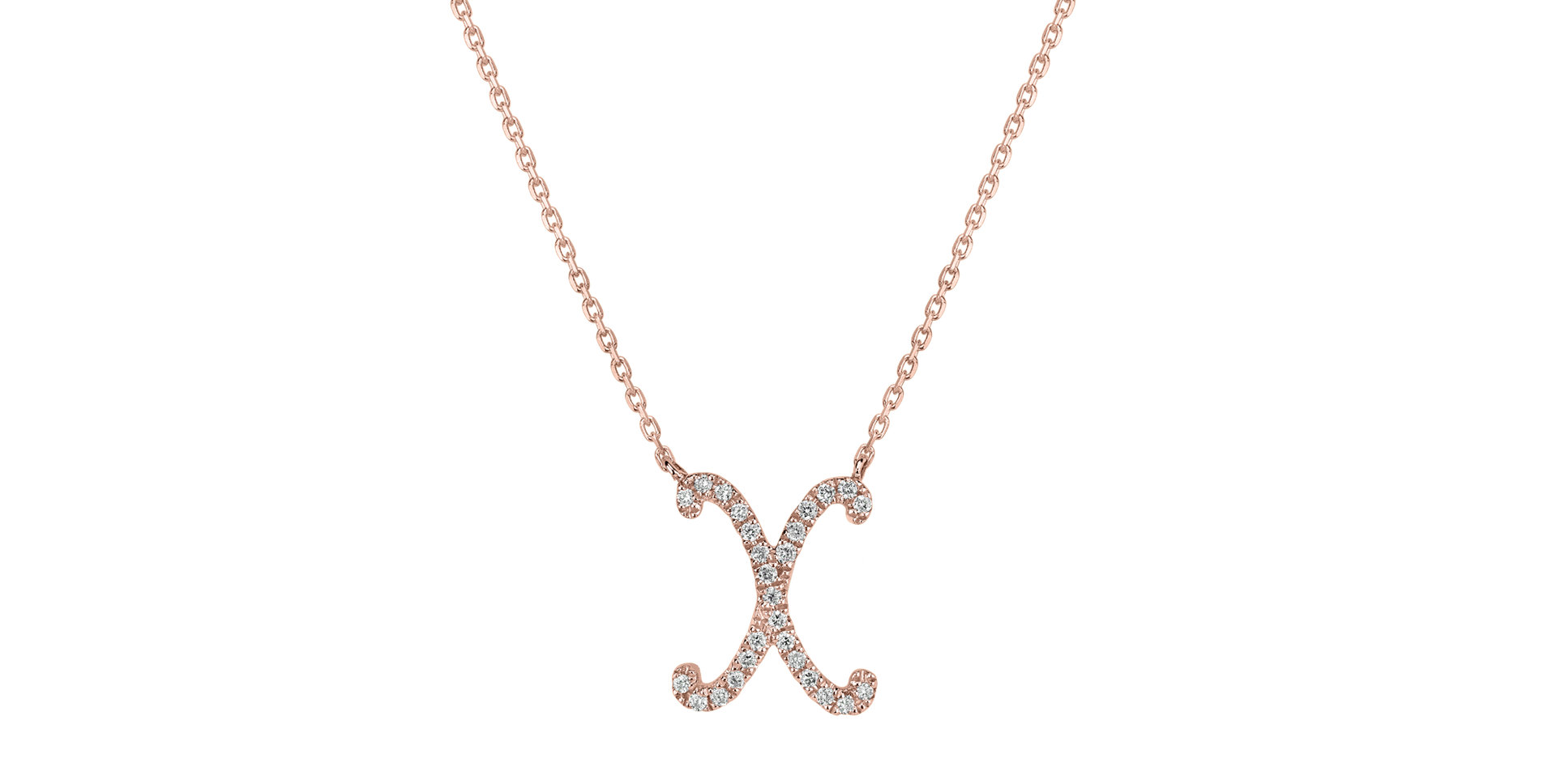 Náhrdelník s diamanty Curly Glitter X