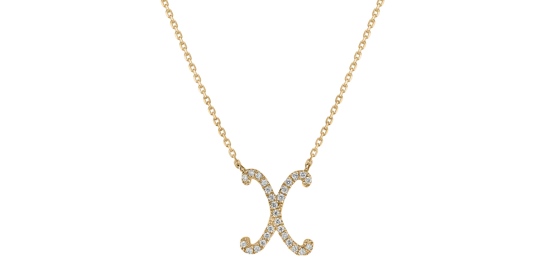 Náhrdelník s diamanty Curly Glitter X