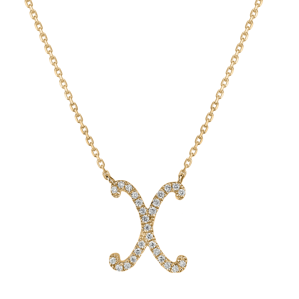 Náhrdelník s diamanty Curly Glitter X