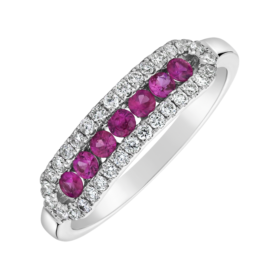 Prsten s diamanty a rubíny Bright Life