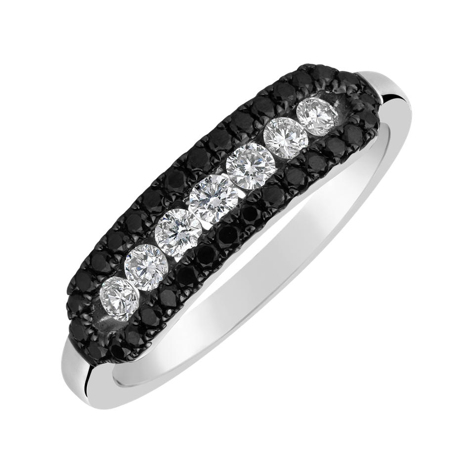 Prsten s černými diamanty Bright Life