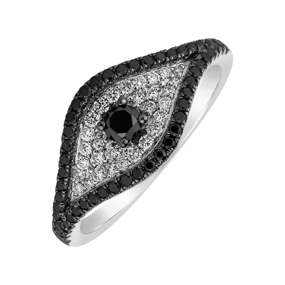 Prsten s černými diamanty Bright Vision
