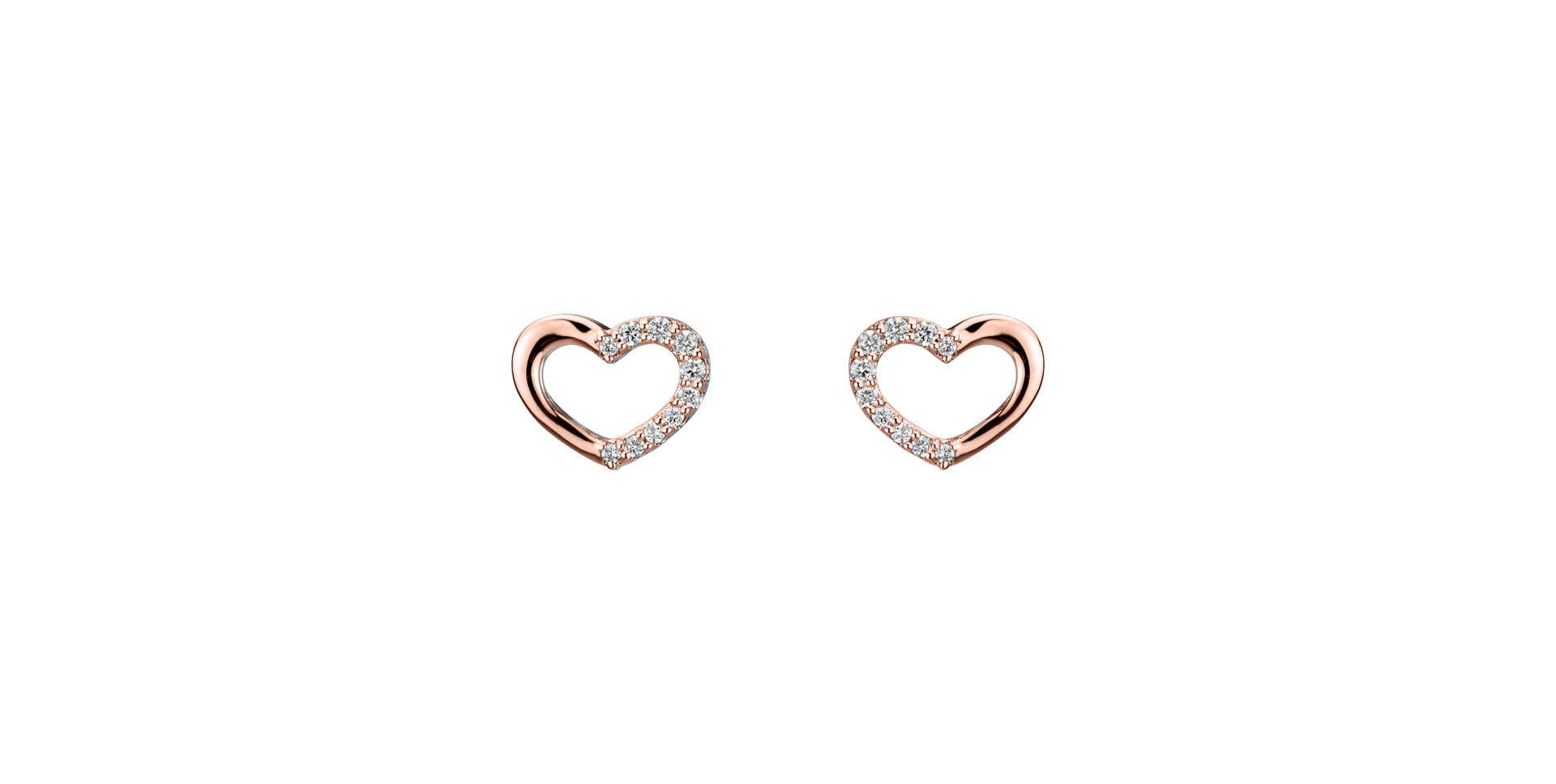 Náušnice s diamanty Shiny Hearts