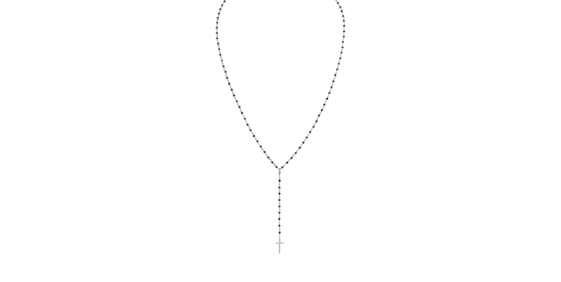 Náhrdelník s bílými a černými diamanty Paradise Drop