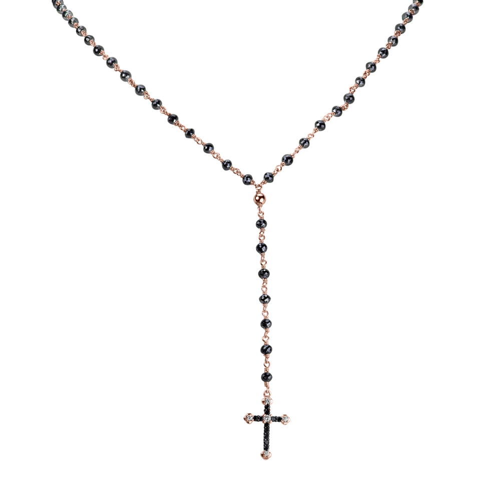 Náhrdelník s bílými a černými diamanty Finley