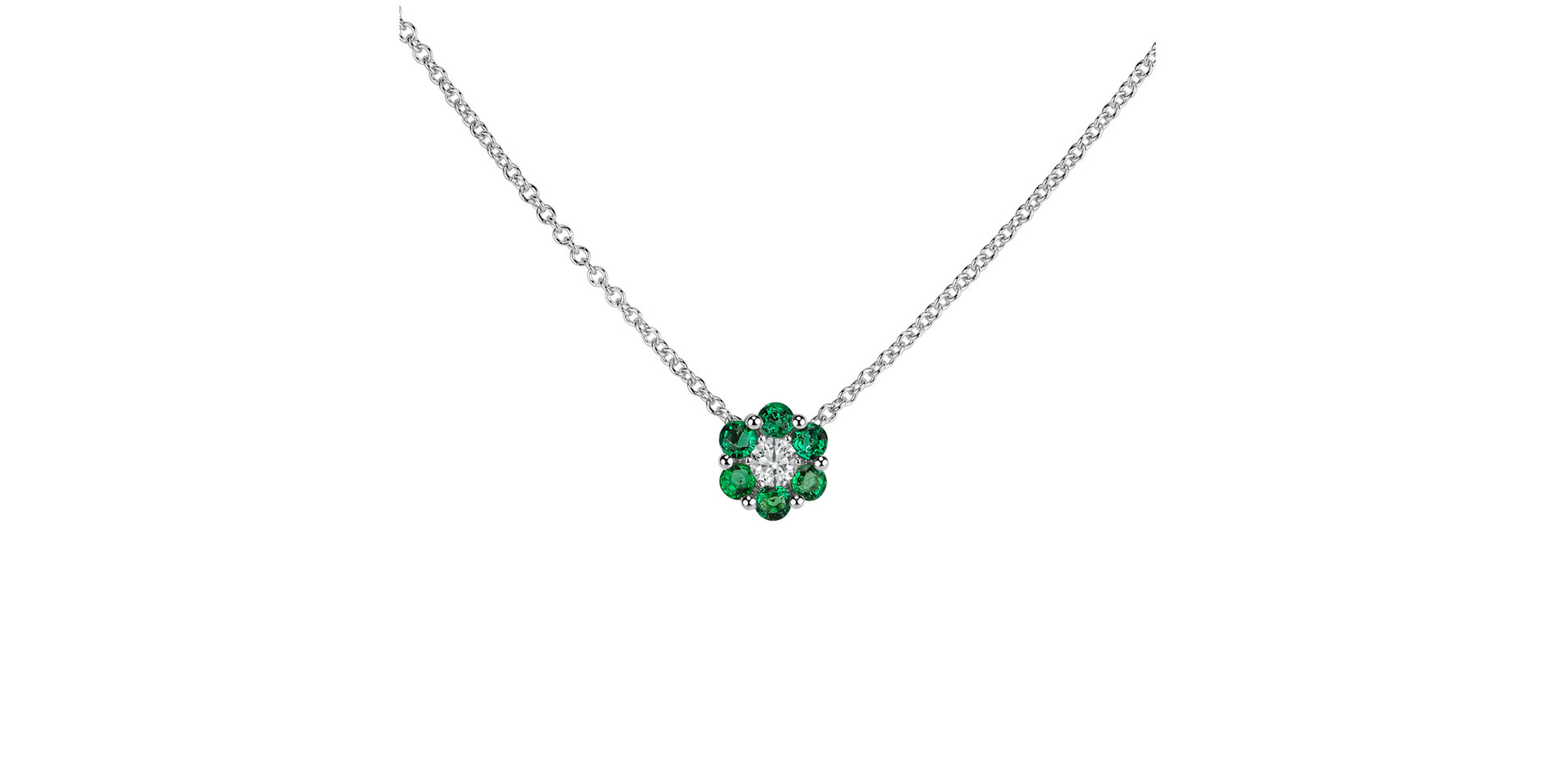 Náhrdelník s diamantem a smaragdy Shiny Constellation