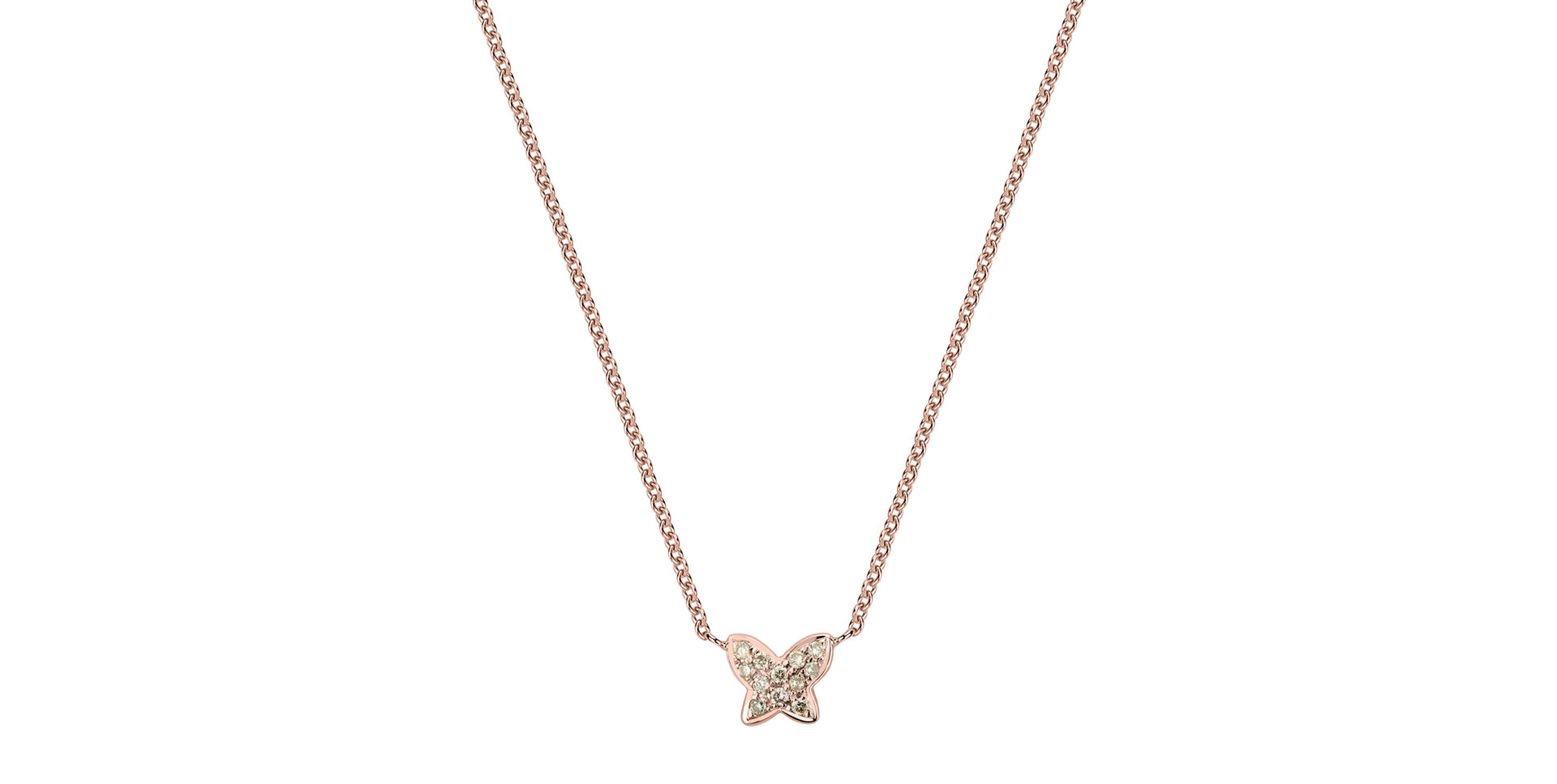 Náhrdelník s hnědými a bílými diamanty Star Waterfall