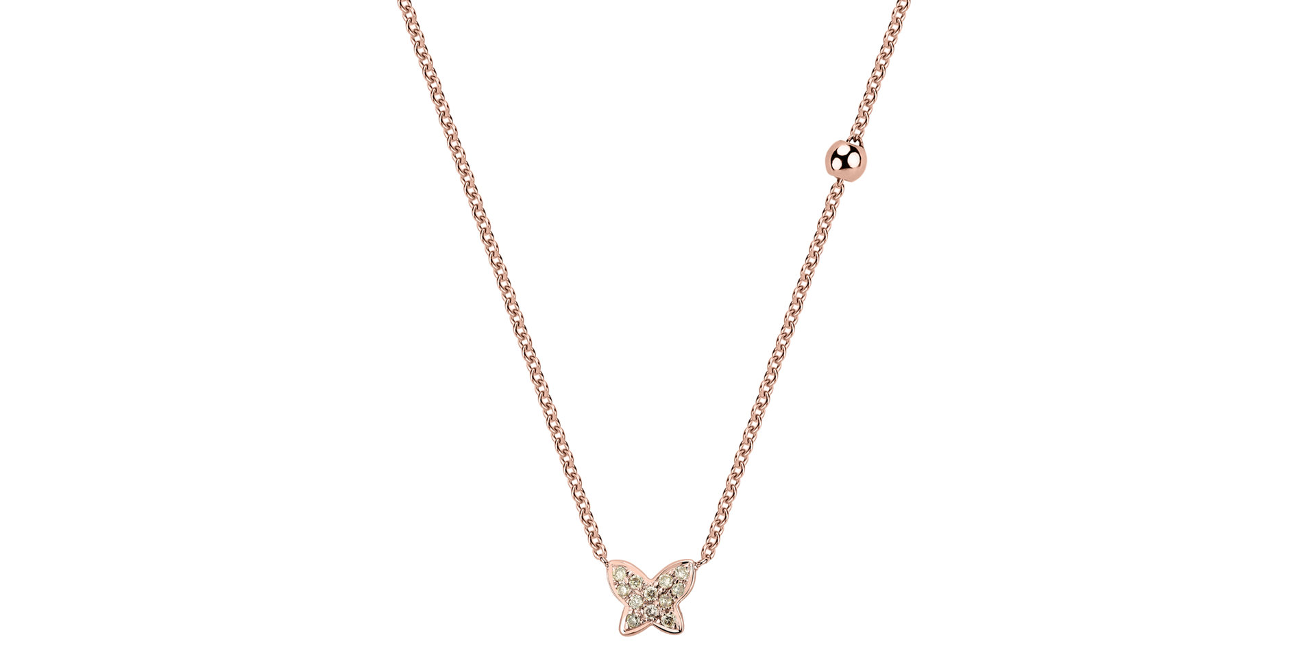 Náhrdelník s hnědými a bílými diamanty Star Waterfall