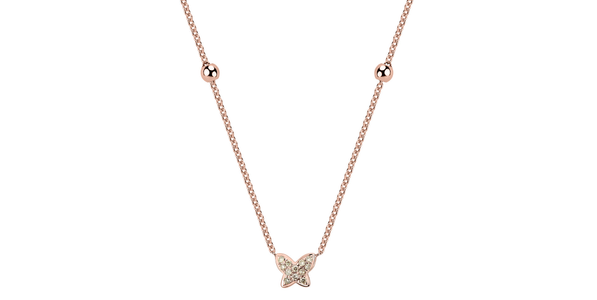 Náhrdelník s hnědými a bílými diamanty Star Waterfall