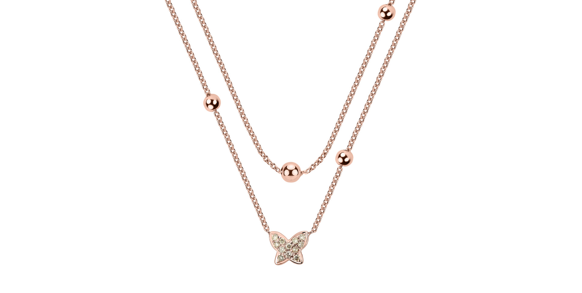 Náhrdelník s hnědými a bílými diamanty Star Waterfall