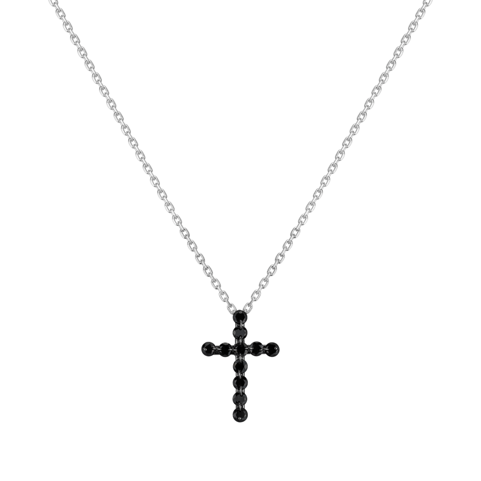 Přívěs s černými diamanty Luxury Cross