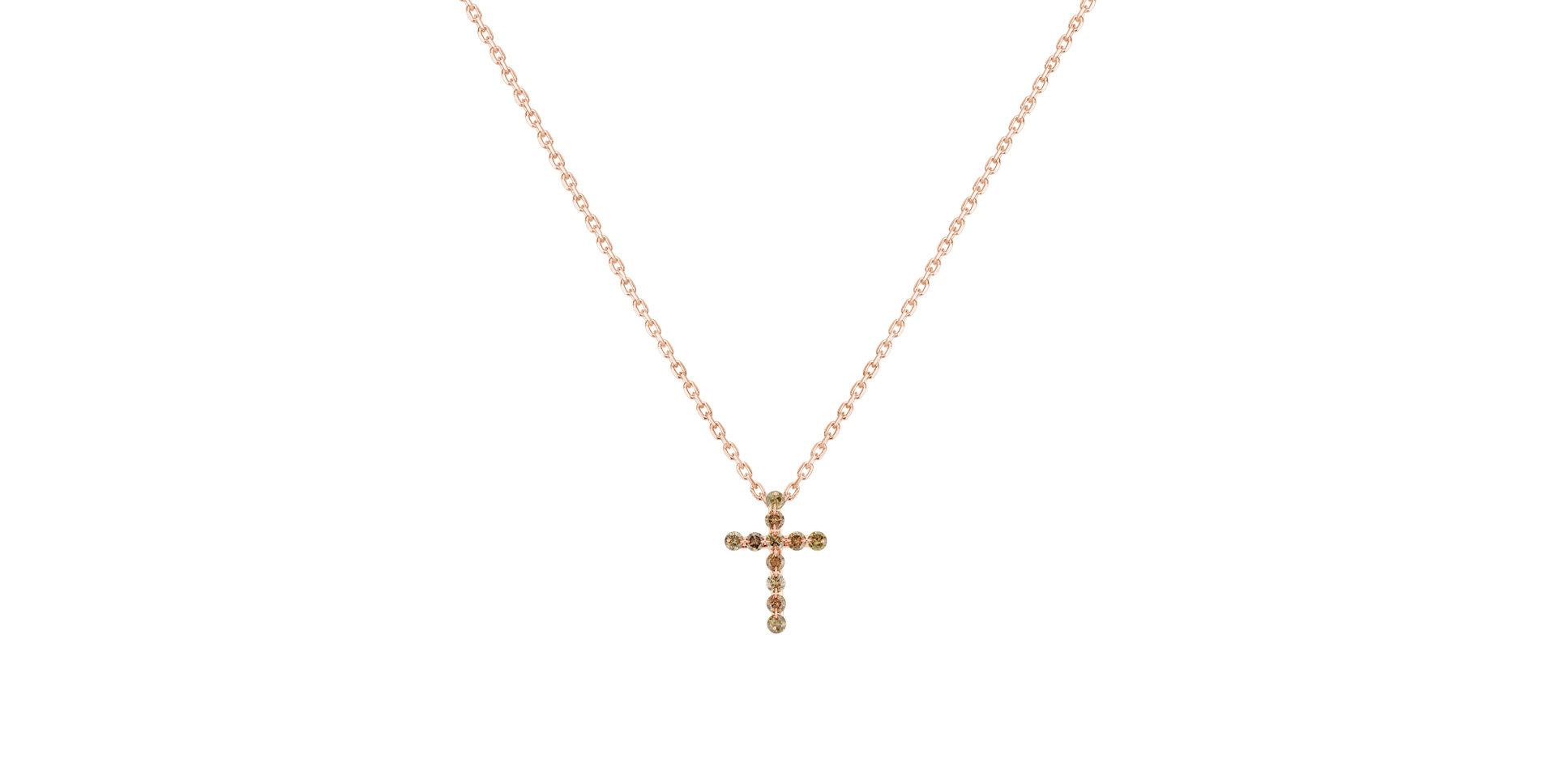 Přívěs s hnědými diamanty Luxury Cross